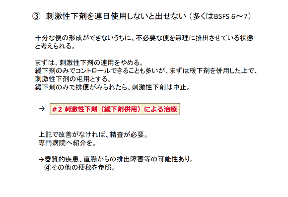 刺激性下剤を連日使用しないと出せない