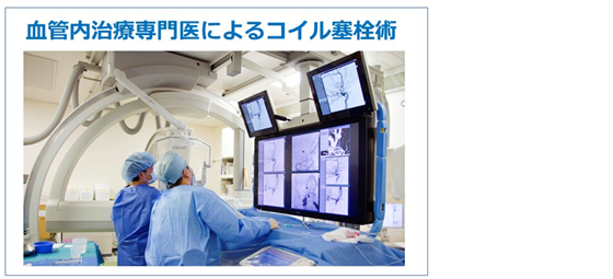 血管内治療専門医によるコイル塞栓術写真